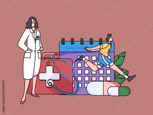 Doctor epidemic prevention and anti epidemic flat vector concept operation illustration
