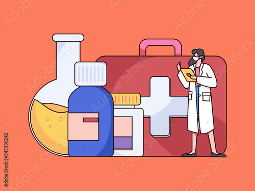 Doctor epidemic prevention and anti epidemic flat vector concept operation illustration
