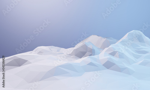 3D low polygon ice mountain.