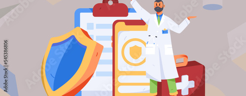 Doctor epidemic prevention and anti epidemic flat vector concept operation illustration

