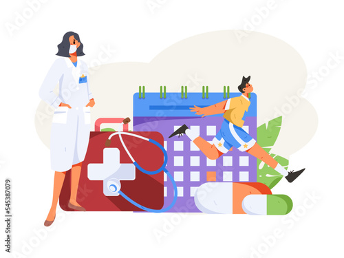 Doctor epidemic prevention and anti epidemic flat vector concept operation illustration
