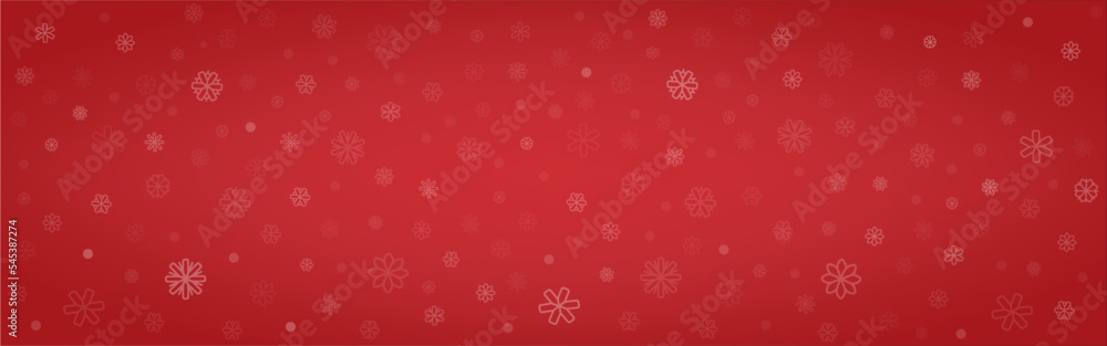 Horizontal background with snowflakes and snowfall. Abstract red background. Christmas backdrop. Winter Christmas and New Year background. Vector illustration. Horizontal background with snowflakes and snowfall. Abstract red background. Christmas backdrop. Winter Christmas and New Year background. Vector illustration.