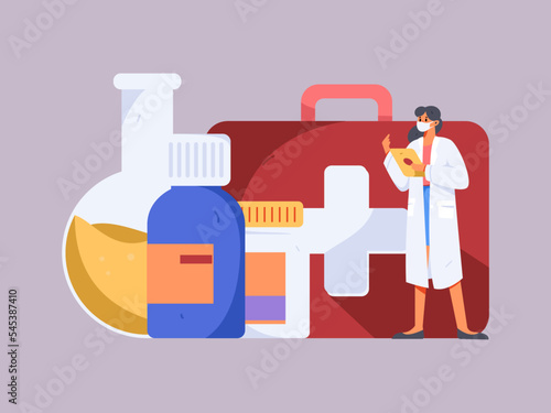 Doctor epidemic prevention and anti epidemic flat vector concept operation illustration
