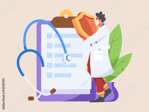 Doctor epidemic prevention and anti epidemic flat vector concept operation illustration
