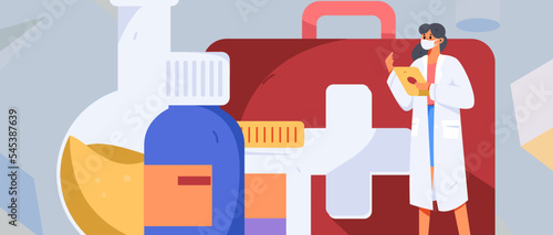 Doctor epidemic prevention and anti epidemic flat vector concept operation illustration
