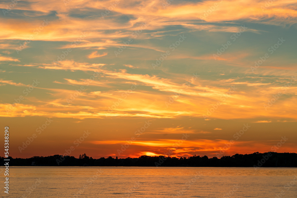 Fototapeta premium Sunset at Lake Constance, Bavaria Germany.