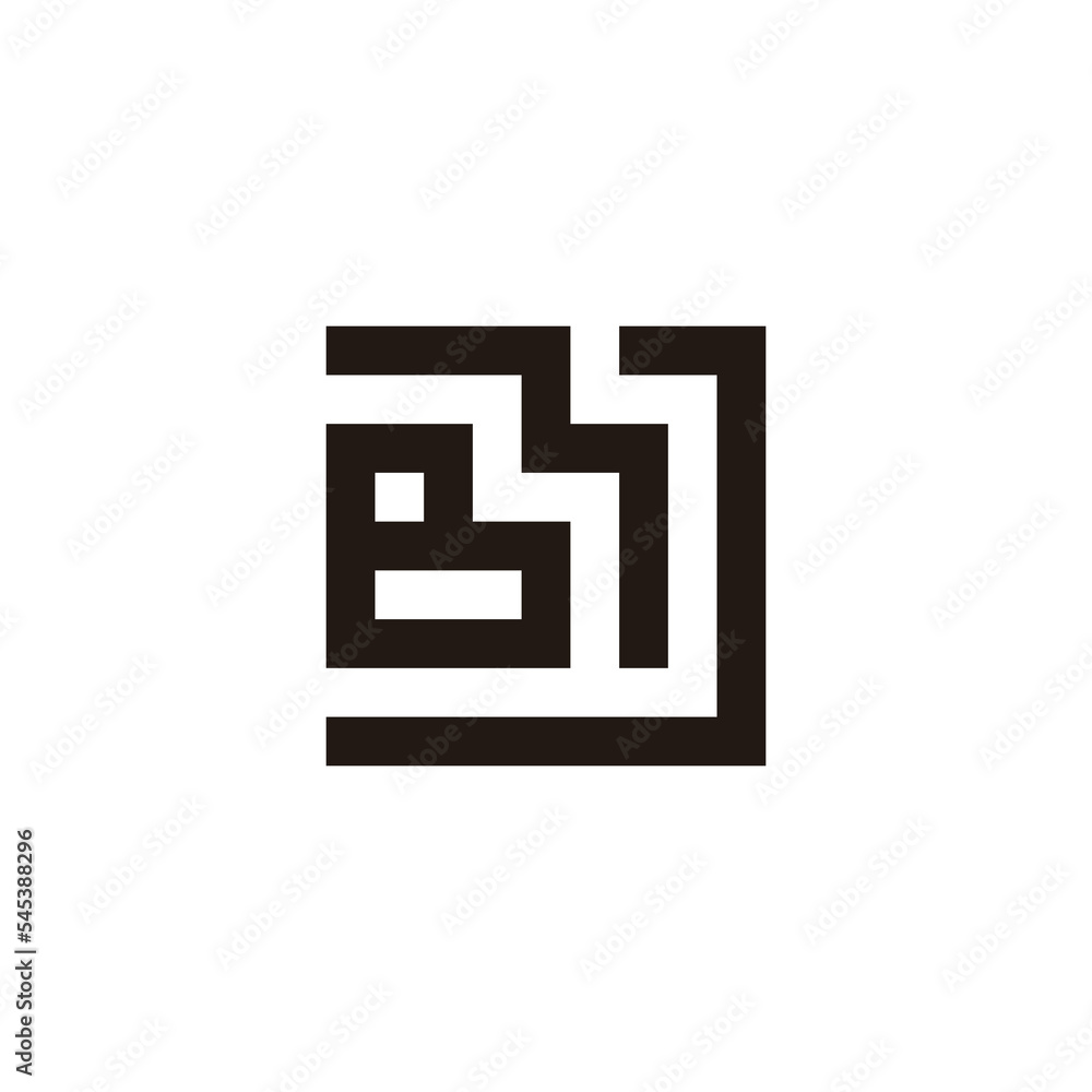 Letter J, M and B square geometric symbol simple logo vector Stock ...