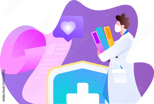 Doctor epidemic prevention and anti epidemic flat vector concept operation illustration
