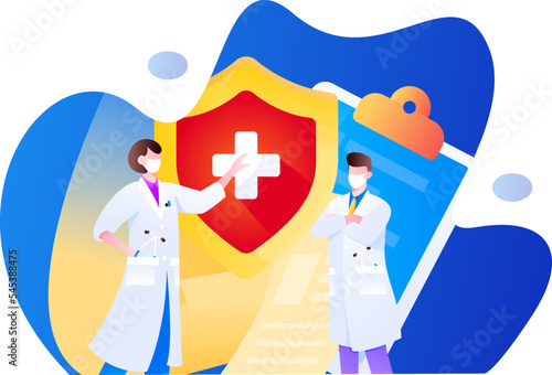 Doctor epidemic prevention and anti epidemic flat vector concept operation illustration
