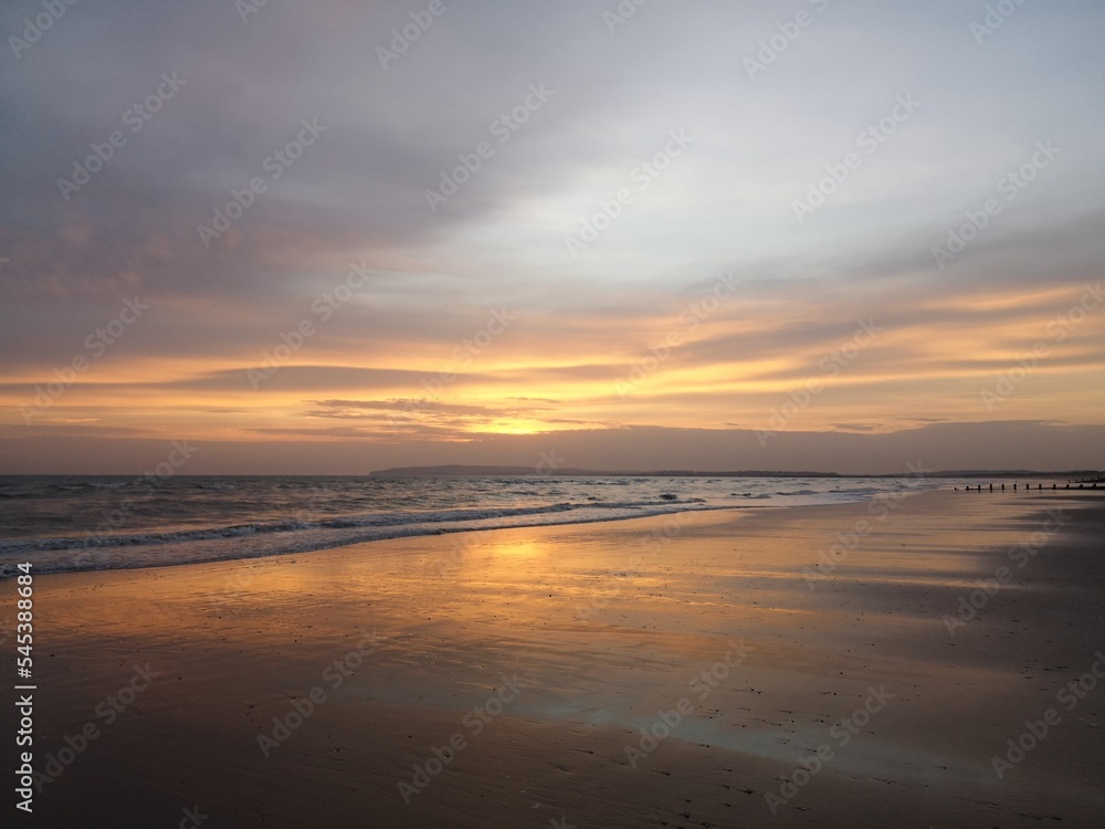 sunset on the beach Camber Sands UK