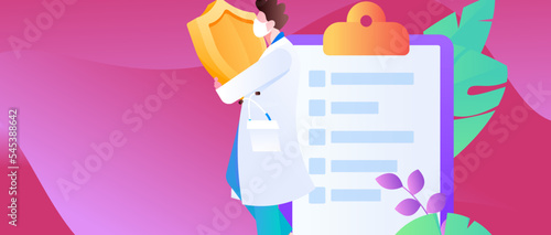 Doctor epidemic prevention and anti epidemic flat vector concept operation illustration
