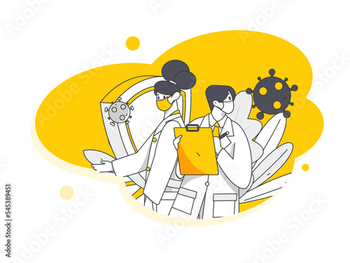 Doctor epidemic prevention and anti epidemic flat vector concept operation illustration
