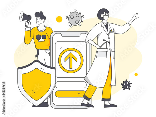 Doctor epidemic prevention and anti epidemic flat vector concept operation illustration
