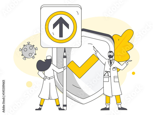 Doctor epidemic prevention and anti epidemic flat vector concept operation illustration
