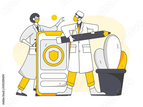 Doctor epidemic prevention and anti epidemic flat vector concept operation illustration

