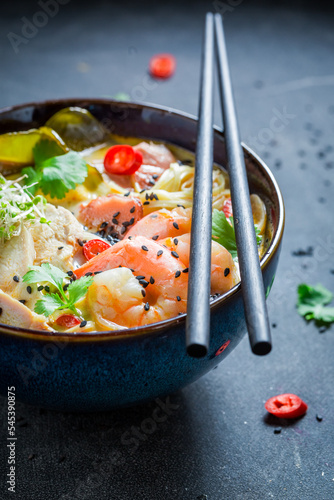 Spicy Malaysian Soup with p...