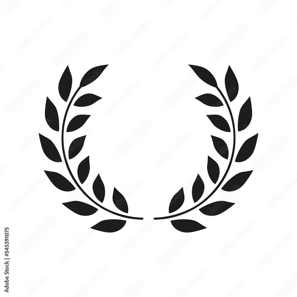 Laurel Wreath Reward Black Silhouette Icon. Olive Leaves Branch Trophy for Leader Glyph Pictogram. Chaplet Round Award for Winner Emblem. Leaf Twig Victory Symbol. Isolated Vector Illustration Laurel Wreath Reward Black Silhouette Icon. Olive Leaves Branch Trophy for Leader Glyph Pictogram. Chaplet Round Award for Winner Emblem. Leaf Twig Victory Symbol. Isolated Vector Illustration
