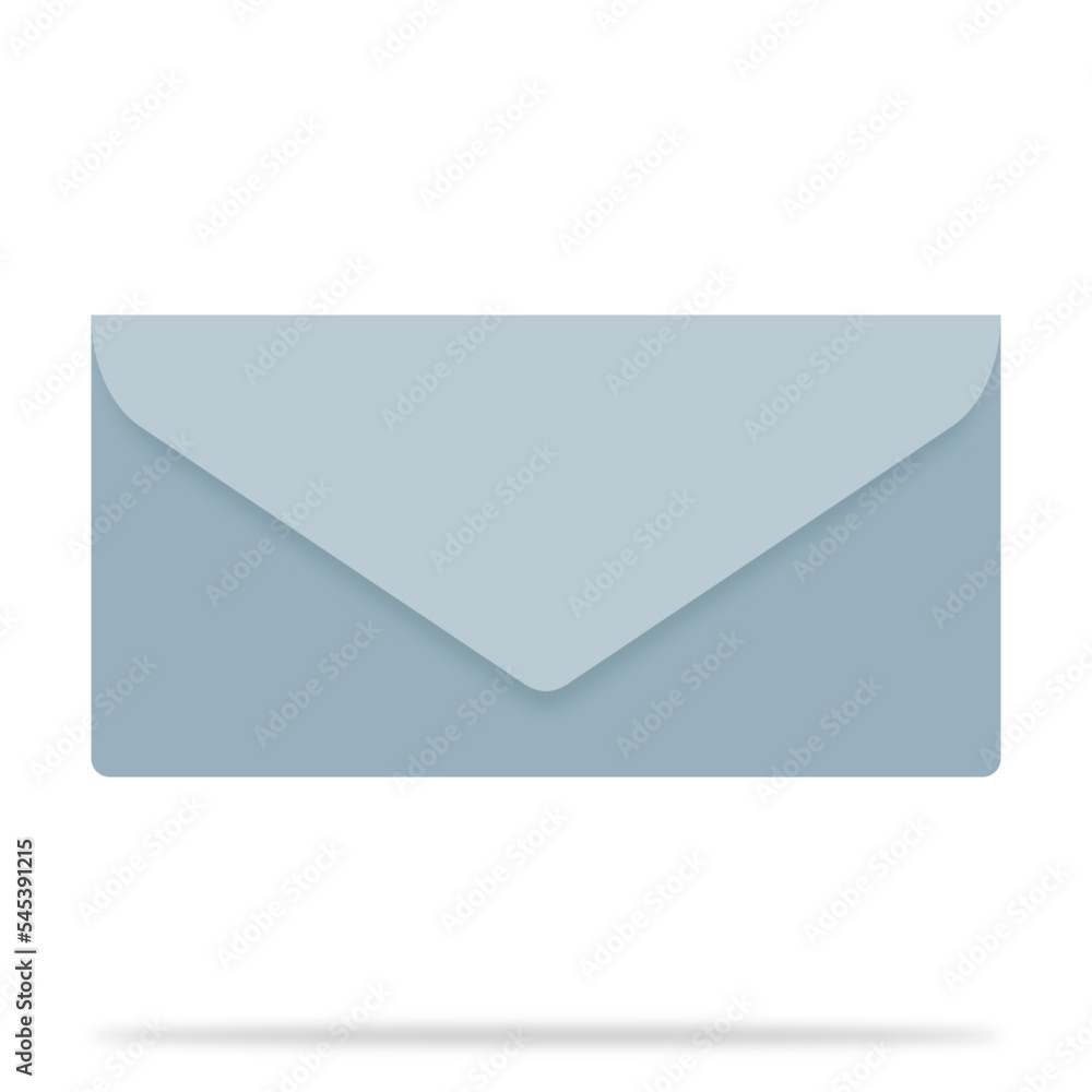 Vector illustration of a closed blue postal envelope isolated on a white background with a shadow. Vector illustration of a closed blue postal envelope isolated on a white background with a shadow.
