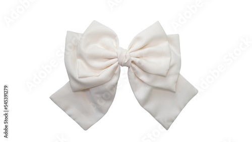 Bow hair with tails in beautiful broken white color made out of cotton fabric, so elegant and fashionable. This hair bow is a hair clip accessory for girls and women.