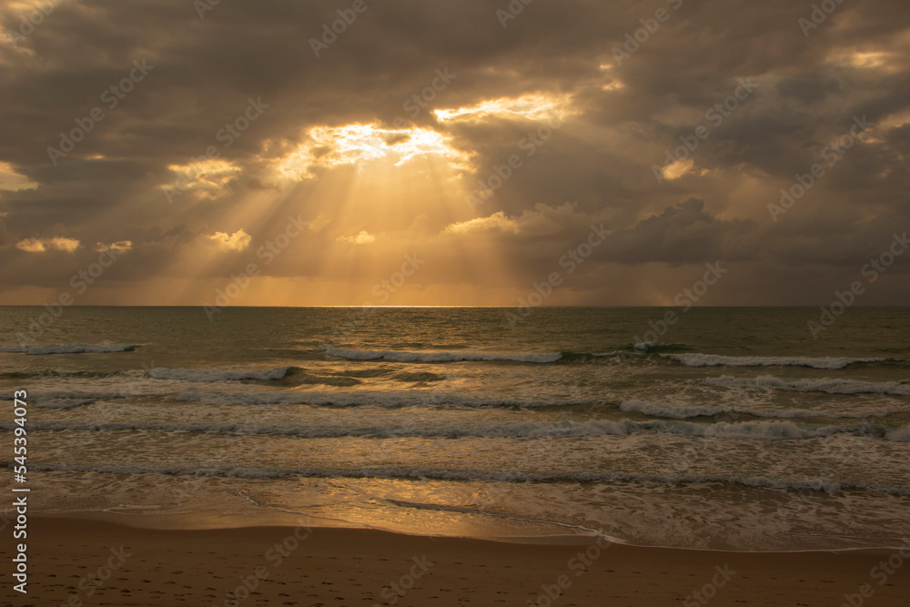 Obraz premium People have fun at brazilian sunrise beach on October, 2022, Porto de Galinhas, Brazil.