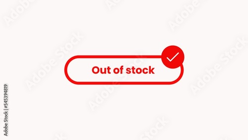 Out of stock text button. Luma matte with transparent background 4K resolution photo