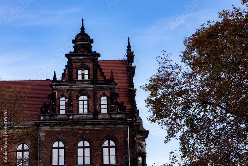 national museum against blue sky in Wroclaw