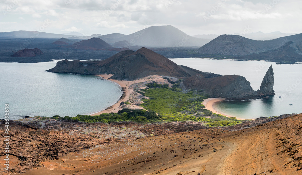 Naklejka premium view from lookout point of Bartolome Island, Galapagos
