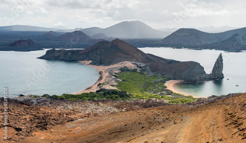 view from lookout point of Bartolome Island, Galapagos