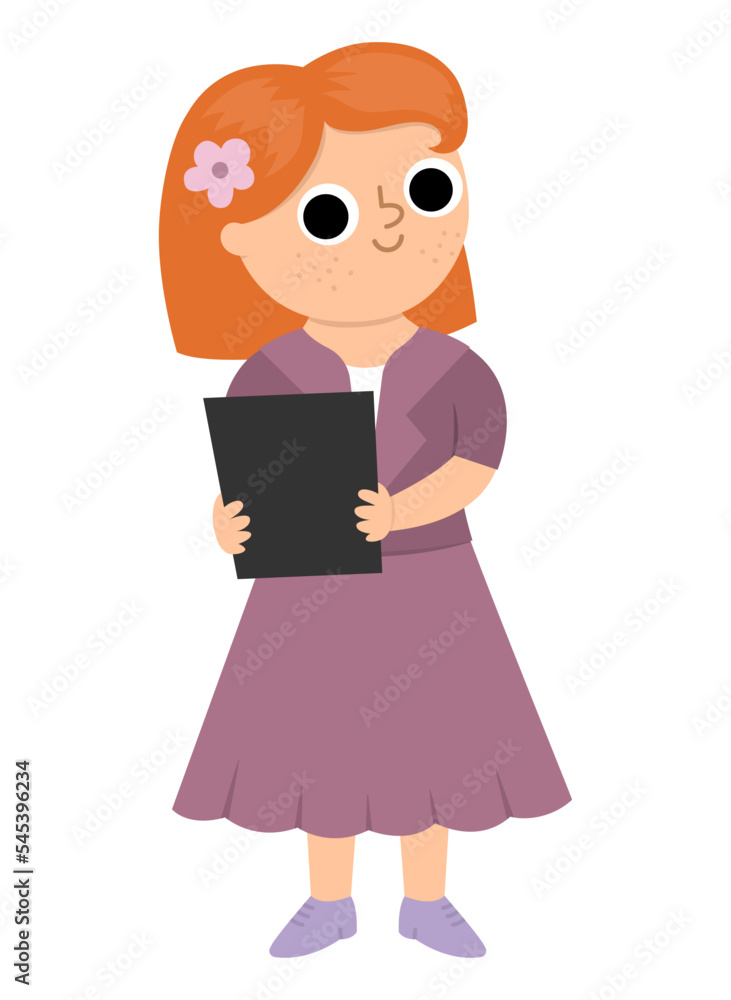 Vector wedding registrar illustration. Cute red heir girl in purple suit with flower. Official ceremony icon. Cartoon marriage guest. Elegant woman picture. Cute lady in smart outfit. Vector wedding registrar illustration. Cute red heir girl in purple suit with flower. Official ceremony icon. Cartoon marriage guest. Elegant woman picture. Cute lady in smart outfit.