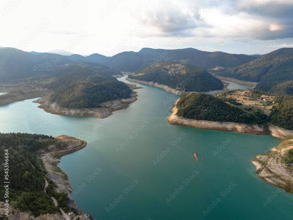 Aerial view of  Zaovine lake