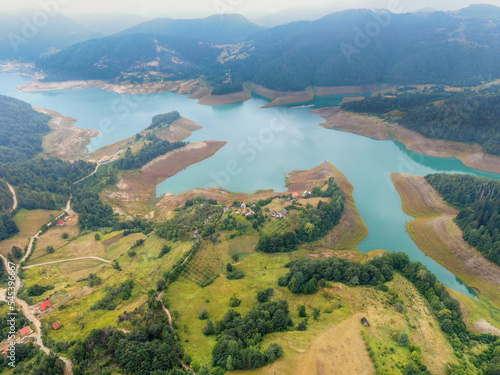 Aerial view of  Zaovine lake photo