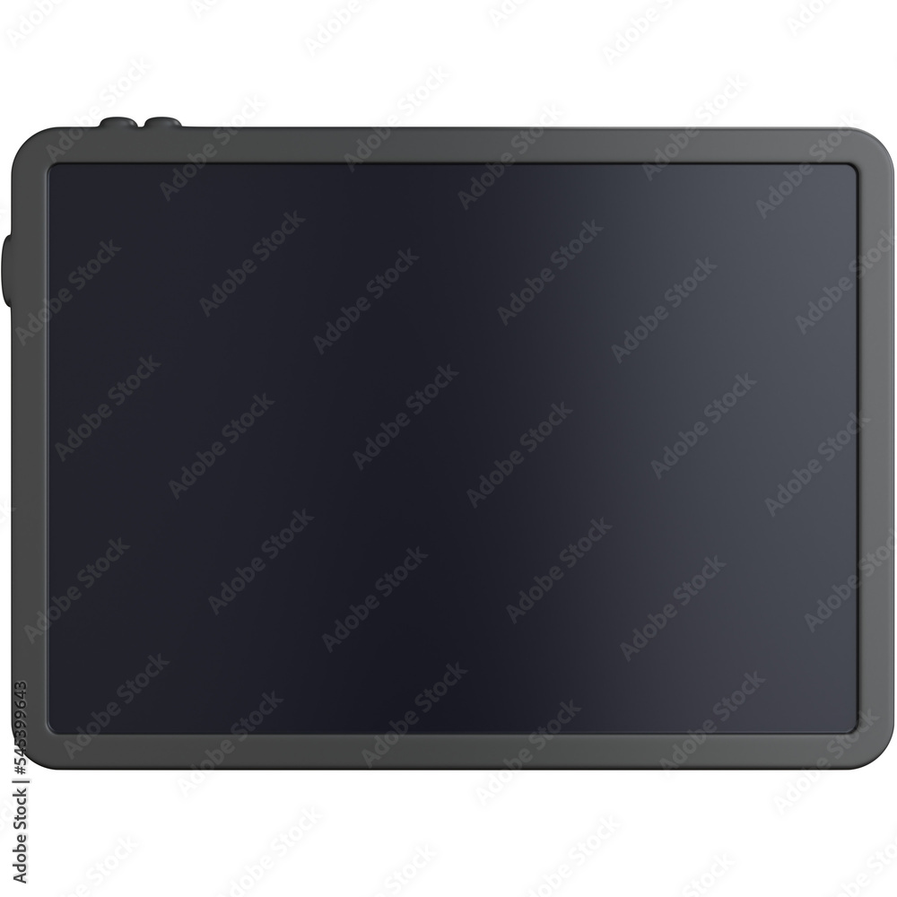 3d rendering tablet with blank screen isolated