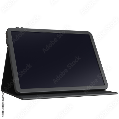 3d rendering tablet with stand isolated