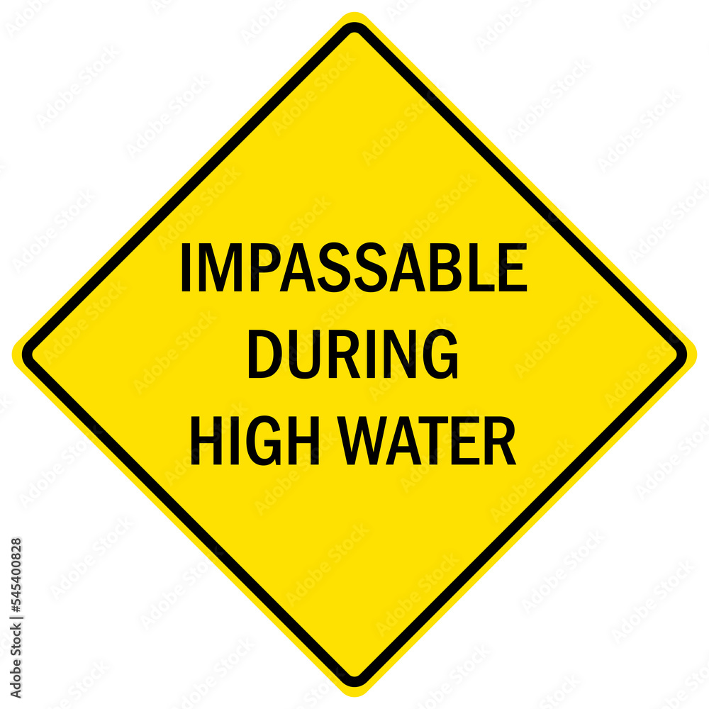 Snow emergency diamond sign impassable during highway Snow emergency diamond sign impassable during highway