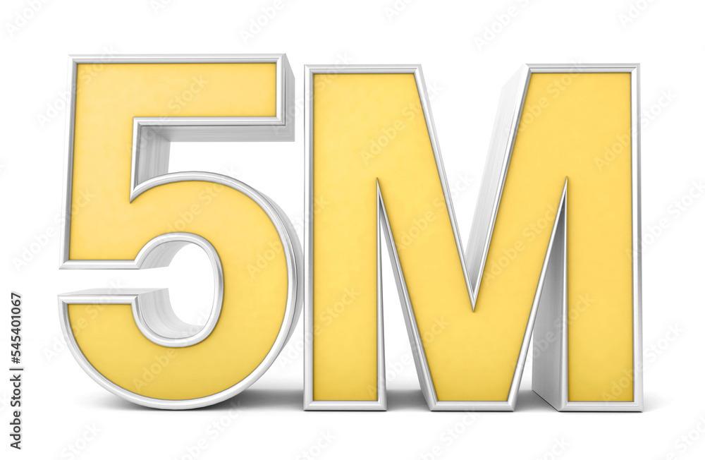 5M 3d 5 Million Views 5 Million Followers Isolated On White 5m-3d-5-million-views-5-million-followers-isolated-on-white