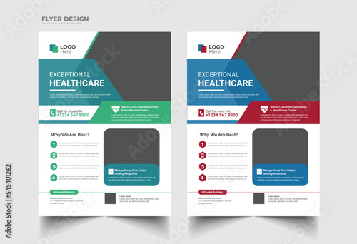 Print op canvas healthcare and medical cove Flyer Template Design