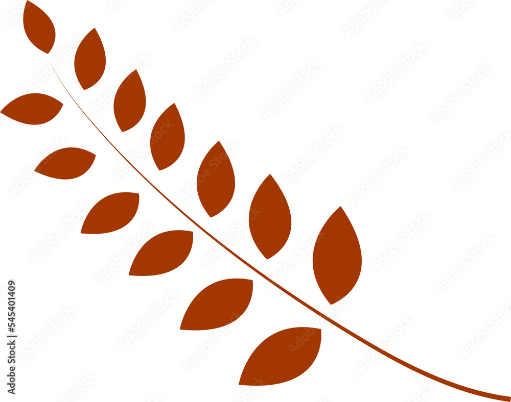 Naklejka premium Decorative branch with leaves