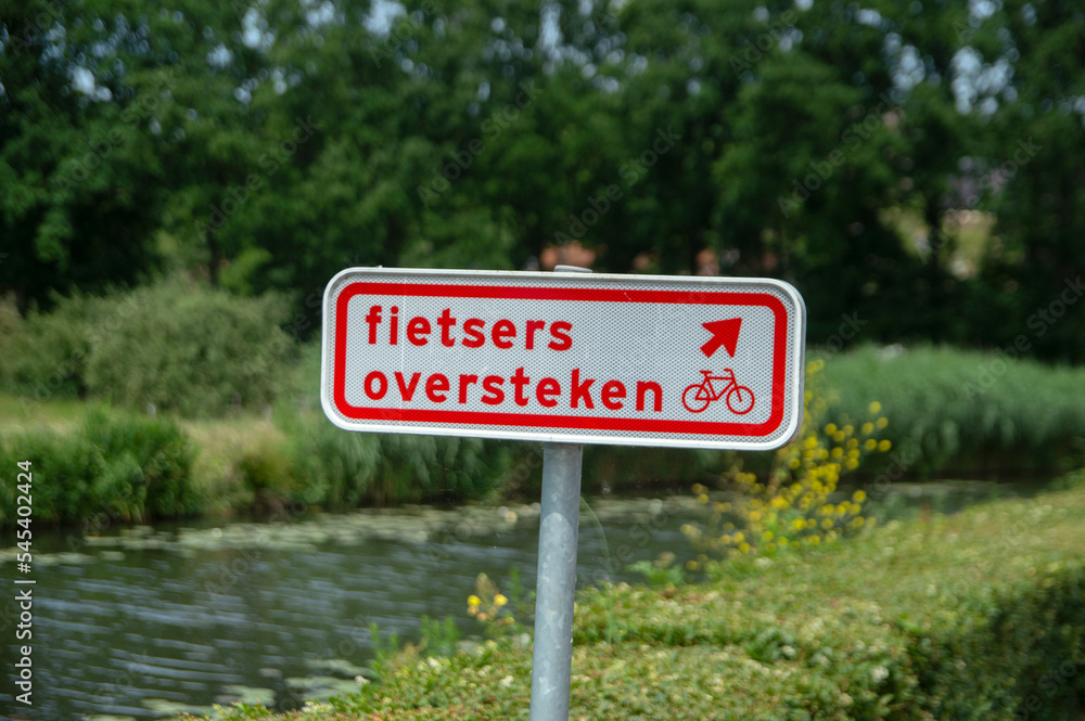 General Sign Bicycles May Pass Here At Loenersloot The Netherlands 17-6-2020