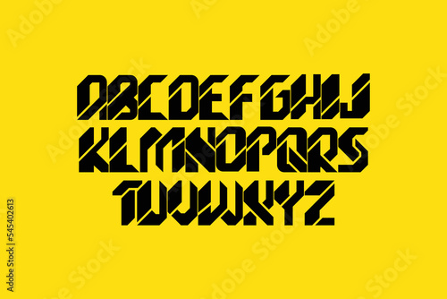 science fiction vector alphabet set