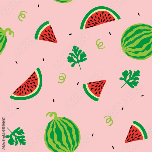 Fototapeta Naklejka Na Ścianę i Meble -  seamless pattern with watermelon