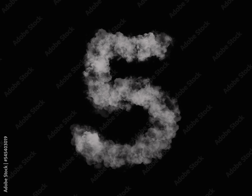 realistic smoke 5 number spreading on dark background realistic smoke 5 number spreading on dark background