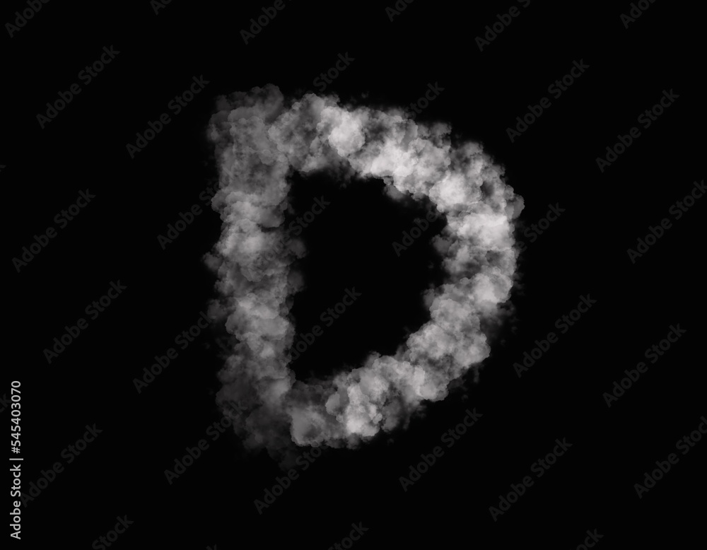 realistic smoke D alphabet spreading on dark background realistic smoke D alphabet spreading on dark background