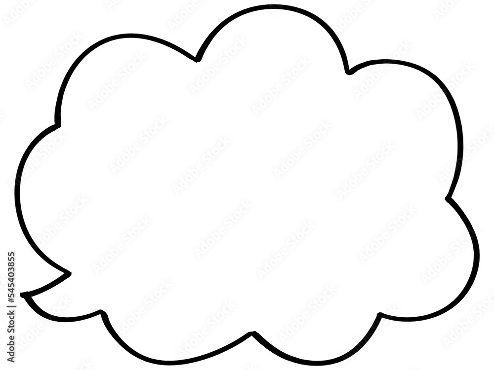 フリーハンドの雲形吹き出しイラスト素材 フリーハンドの雲形吹き出しイラスト素材