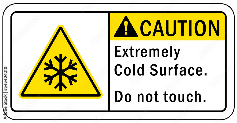 Frostbite hazard sign Frostbite hazard sign