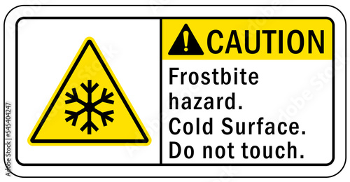 Frostbite hazard sign