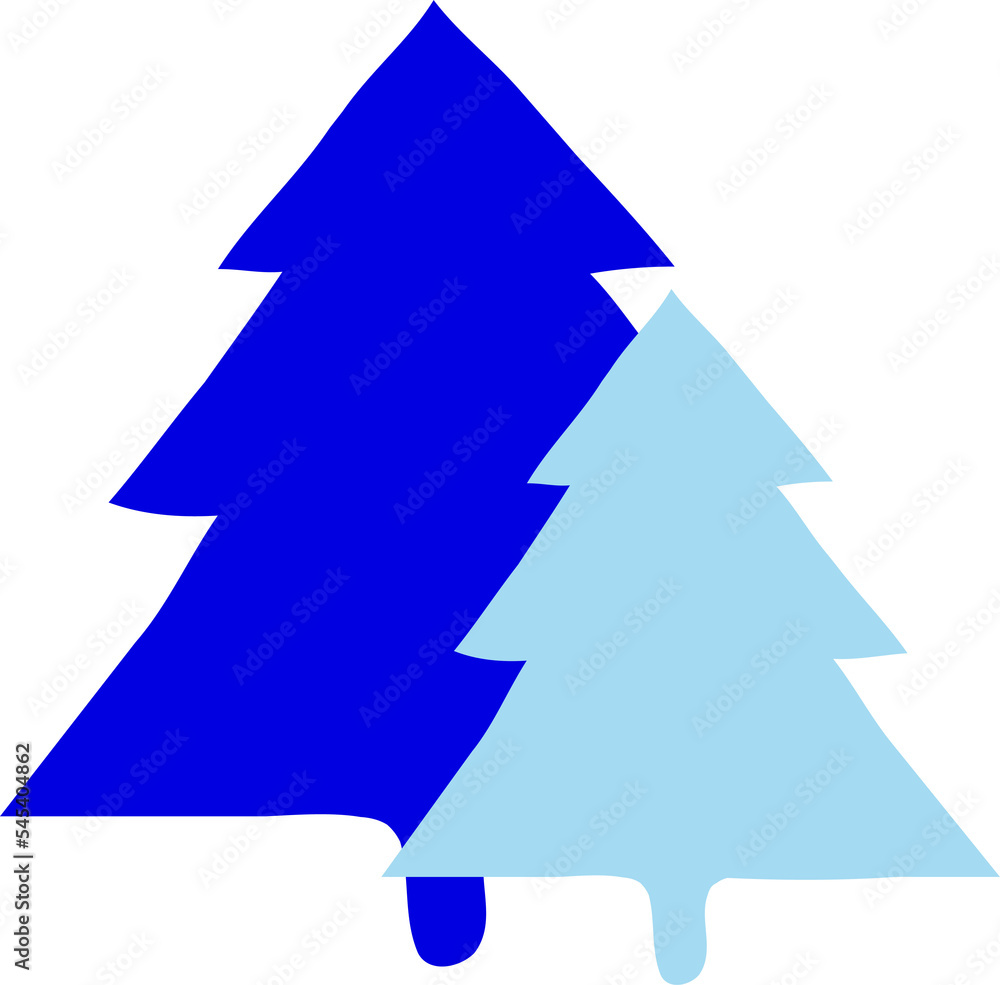 blue christmas trees 