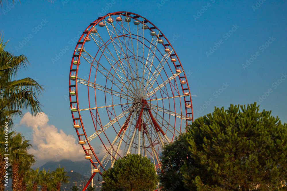 Fototapeta premium Batumi city center and seashore on a sunny summer day. selective focus