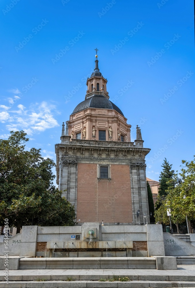 Church of Saint Andrew the Apostle and Fountain of Seven Sprouts on Plaza de los Carros, Madrid