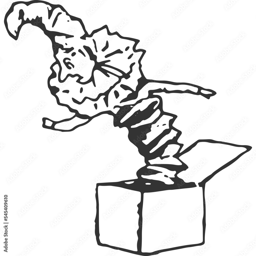 Fototapeta premium Jack In The Box Vintage Illustration Vector