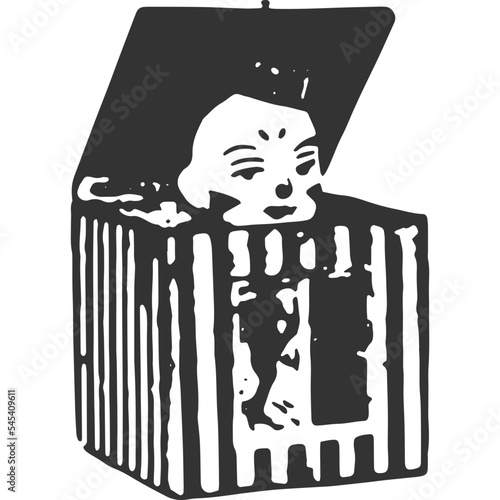 Jack In The Box Vintage Illustration Vector